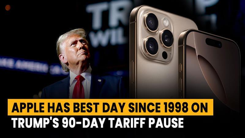 Apple Has Best Day Since 1998 on Trump’s 90-Day Tariff Pause